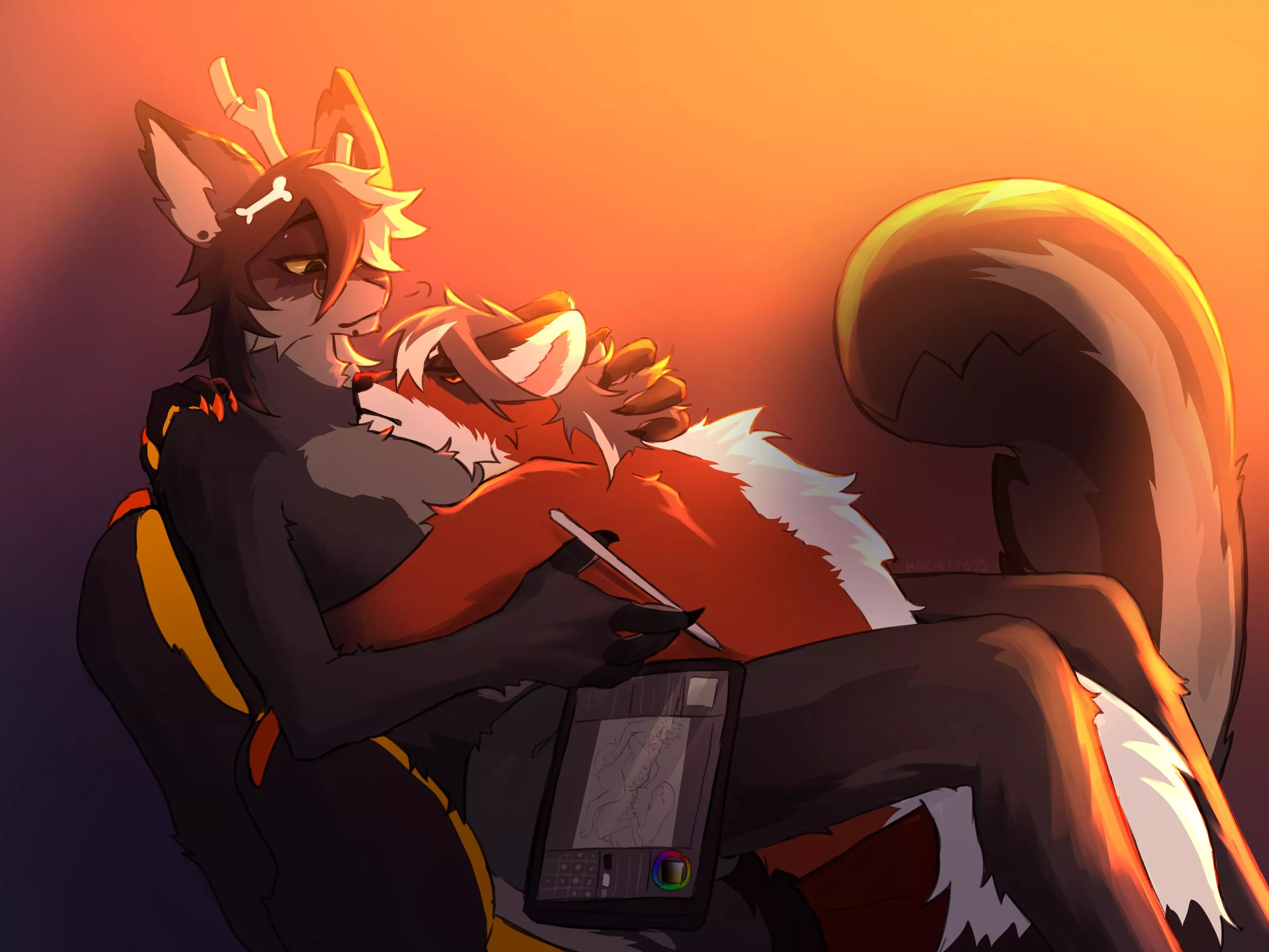 companion? friend? professional cuddle buddy? (my art) posted by mochippyyy