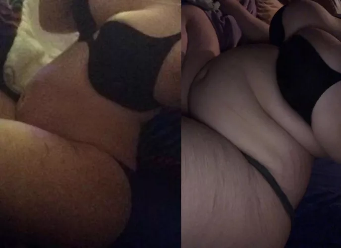 one of my first stuffings vs 50lbs later by HungryHungryBimbo