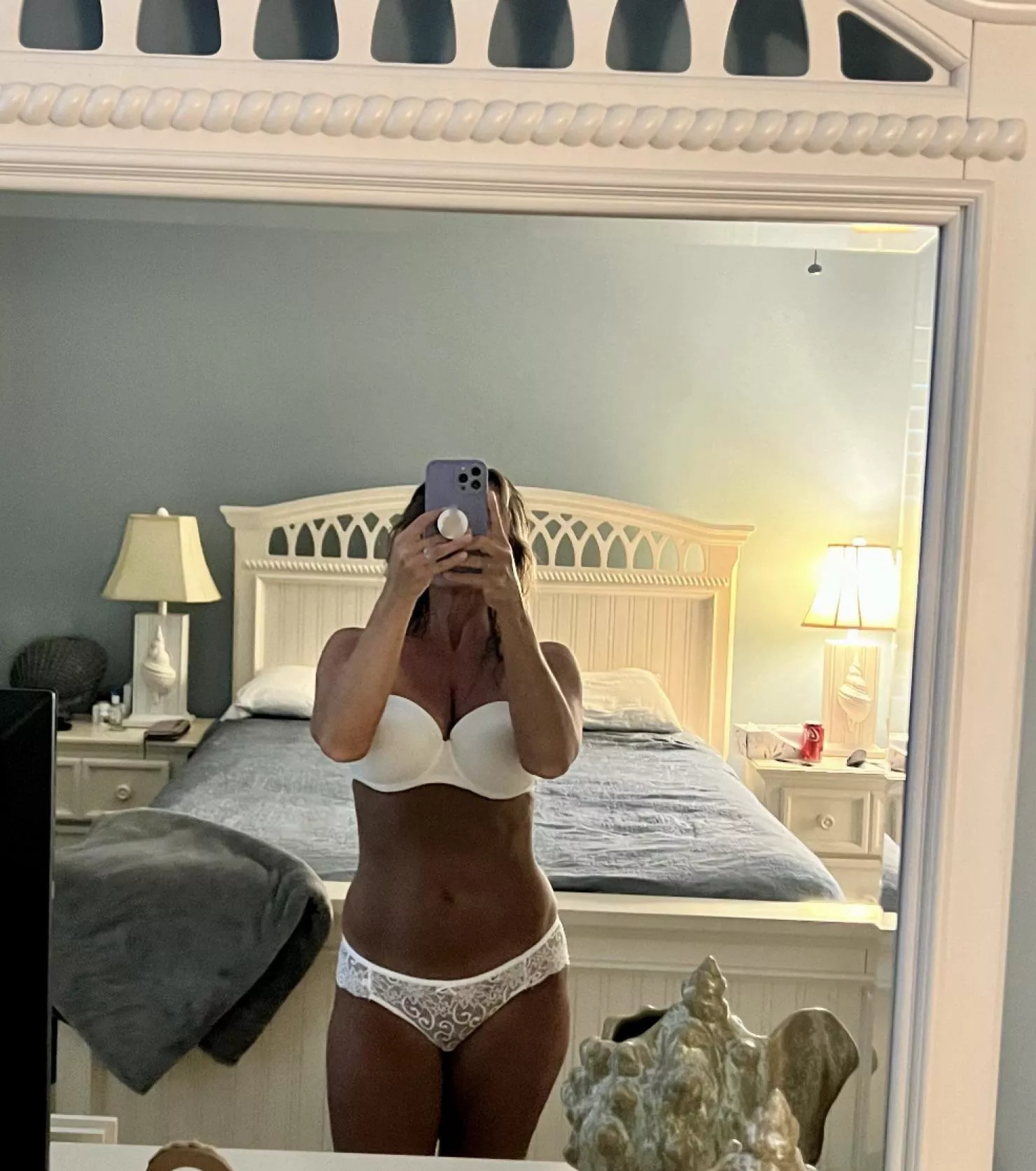 Liking the tan against the white panties and bra? posted by intrigued_wife
