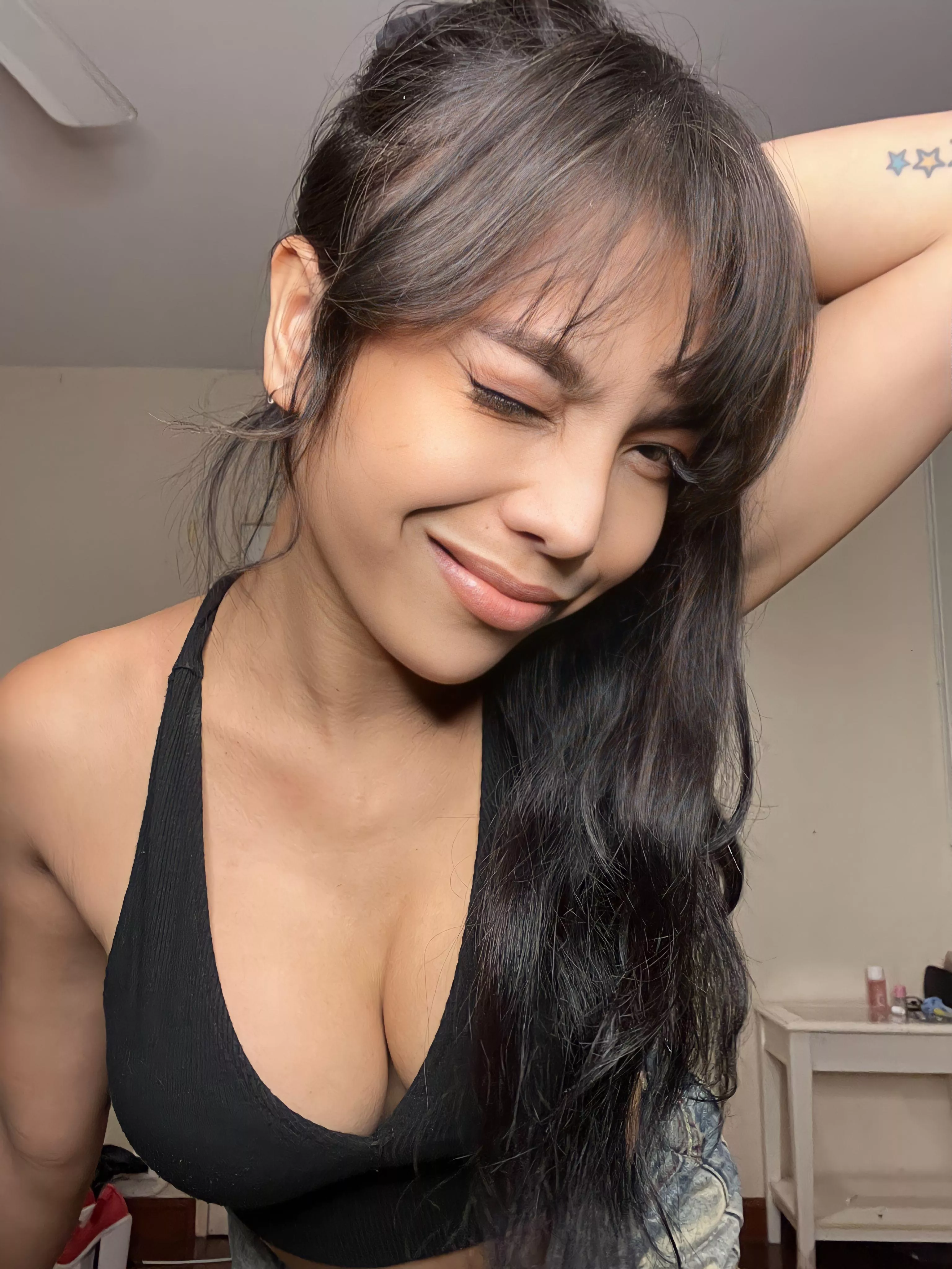 Thinking of u, and what you might like me to wear. 😊 posted by essanirvana