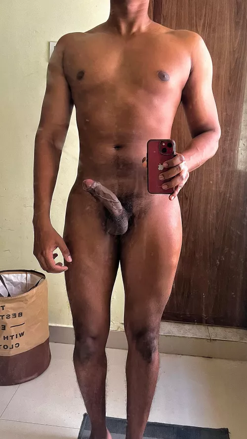 Me standing at the edge of the bed like this  by dicception