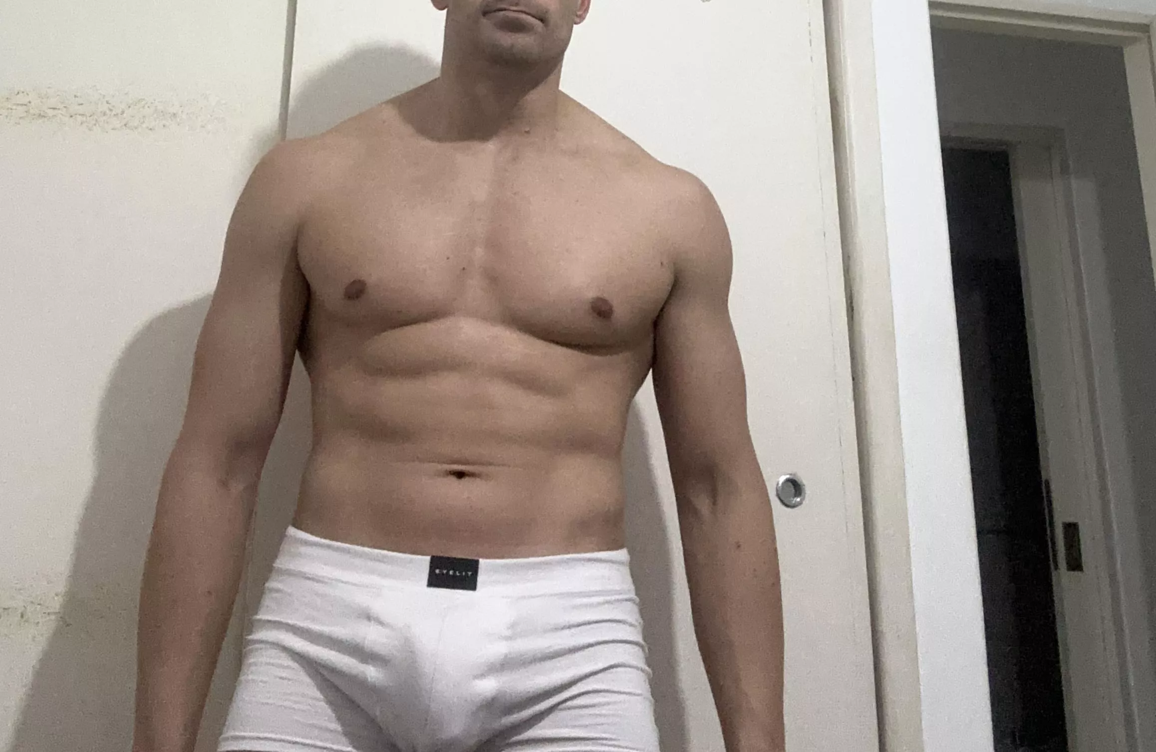 White boxer posted by Hot-Key-8491