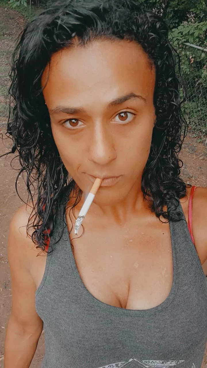 Who wants to see me smoke topless next time? 🌬 posted by UseMeThenCreamMe