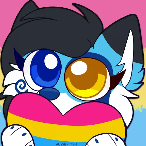 Folf showing some pride!🩷💛🩵 | [Gift for Stormi!] by Aussie_Kitten_