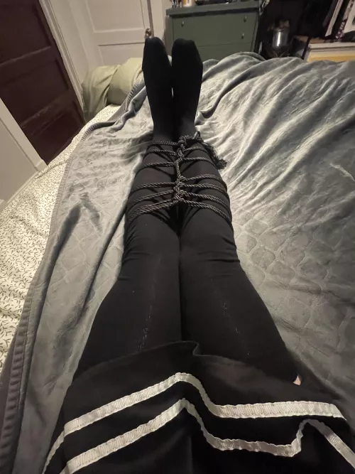 My first try at solo shibari by Kraken_lacken