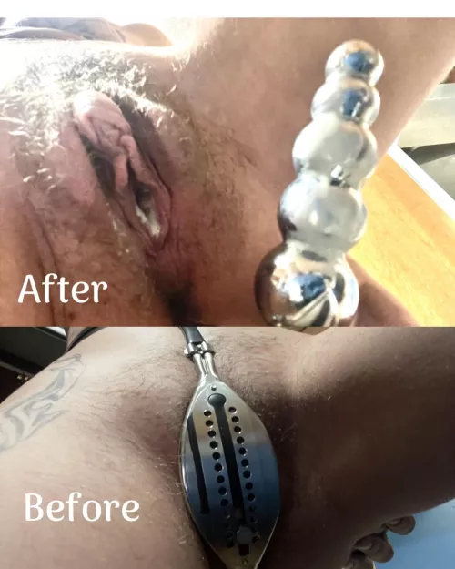 Results of wearing a plug in the belt~ by Chastityslut4679