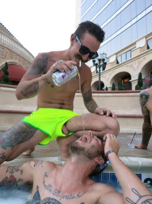 Sharing a beer by Primal_Mantis