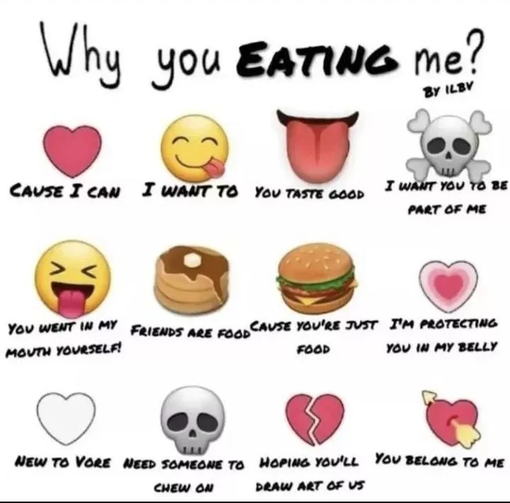 {Discussion} {image} Why are you eating me?  posted by food4cutegirl