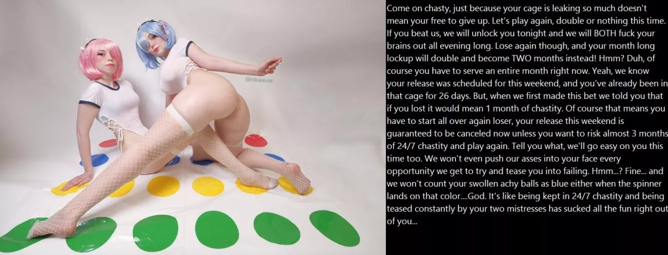 If you still lose, maybe you can talk them into triple or nothing for your chastity sentence...? by WintersCuck