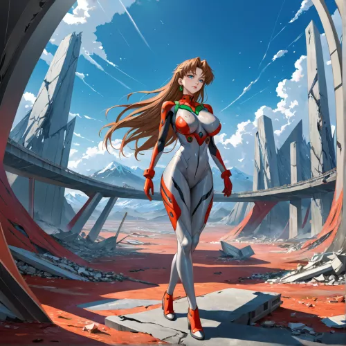 Asuka Langley being a Goddess (AI) by The_Dream_Edge