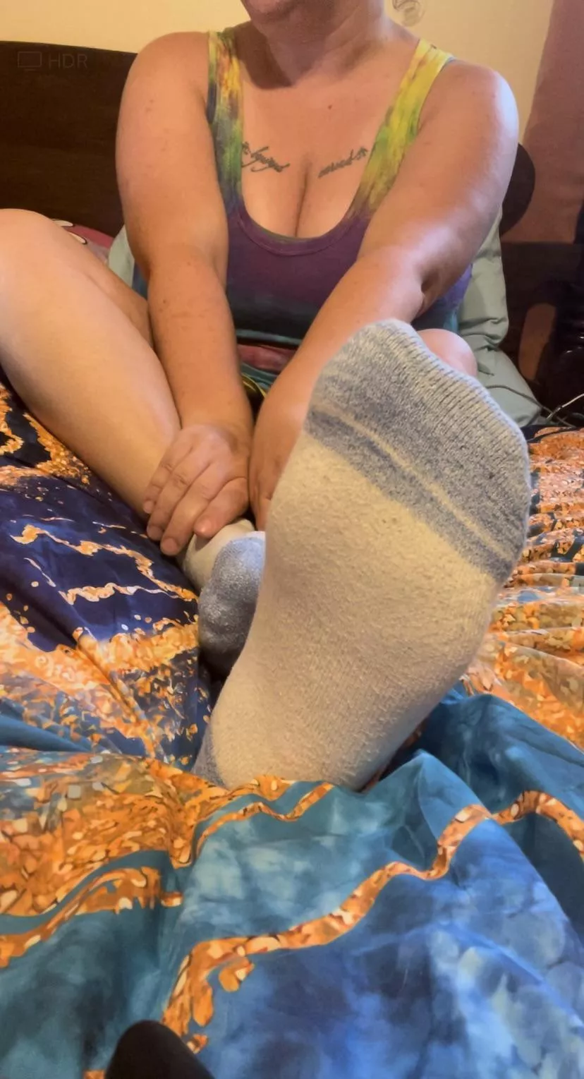 [Selling] Ever been smothered by a mom’s big stinky socked feet? Lets check that off your bucket list 😏💕 posted by Tattoo_Goddess420