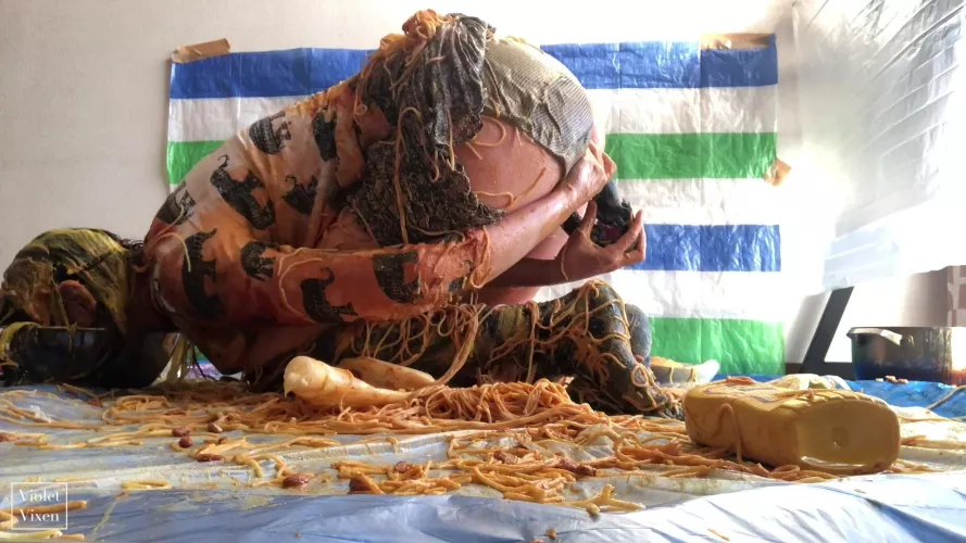 It's Pasta Time [OC] [Spaghetti and Condiments] by VioletVixen_CakeSlut