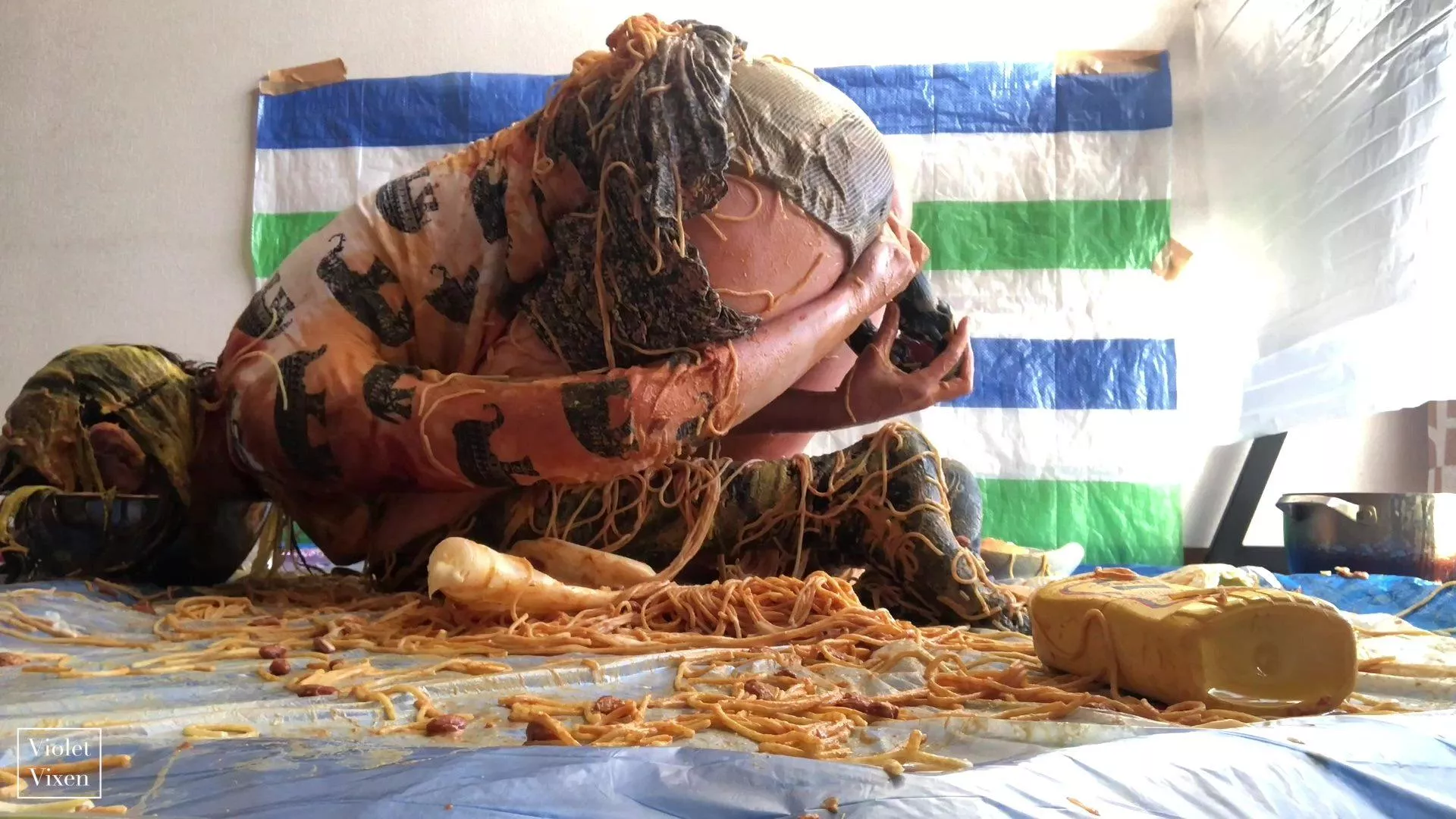 It's Pasta Time [OC] [Spaghetti and Condiments] posted by VioletVixen_CakeSlut