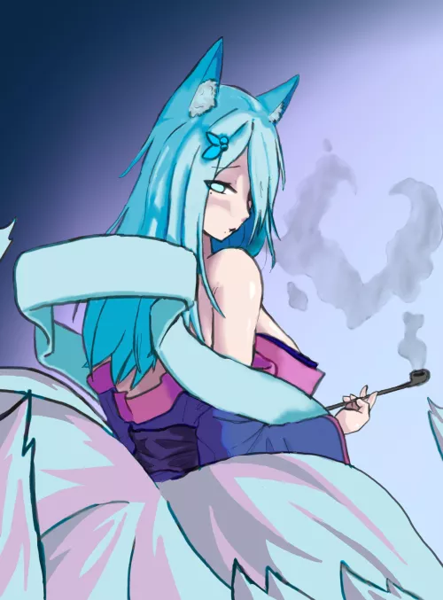 Lil Kitsune drawing I worked on by Lanternius