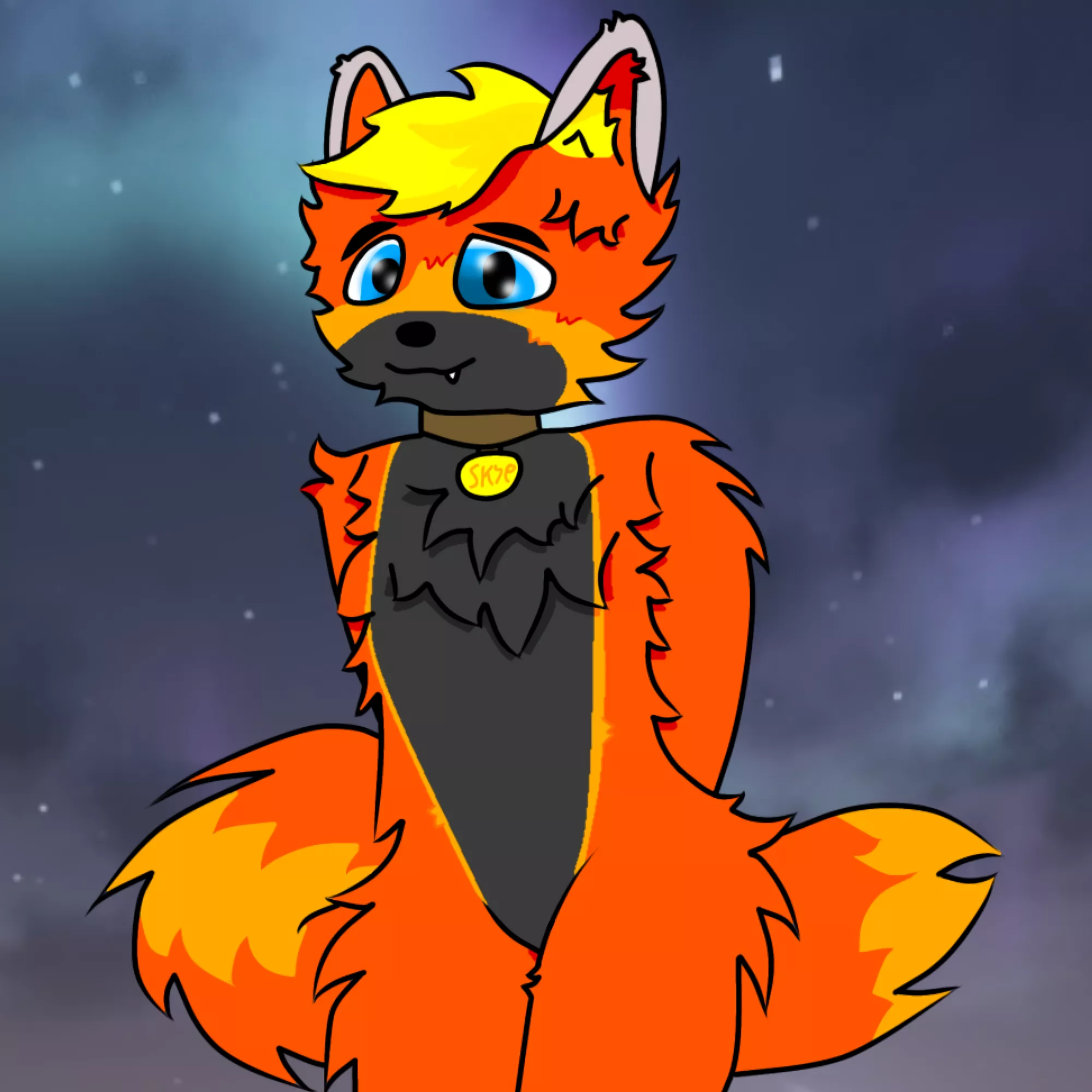 My first full body drawing of my Fursona, Skye! [Art by me] posted by SkyeRedPanda
