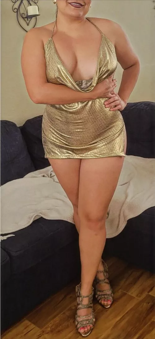 The infamous golden micro dress. iykyk by Faceless_Fantasy9