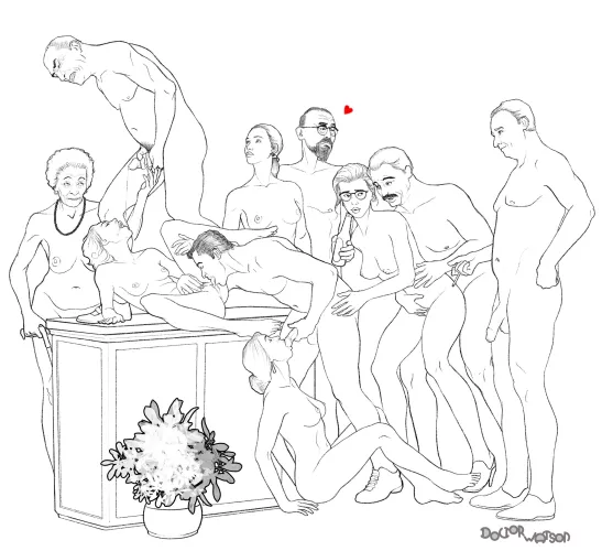 ‘Ceci n’est pas une orgie’, digital drawing by me. by DoctorWatson1975