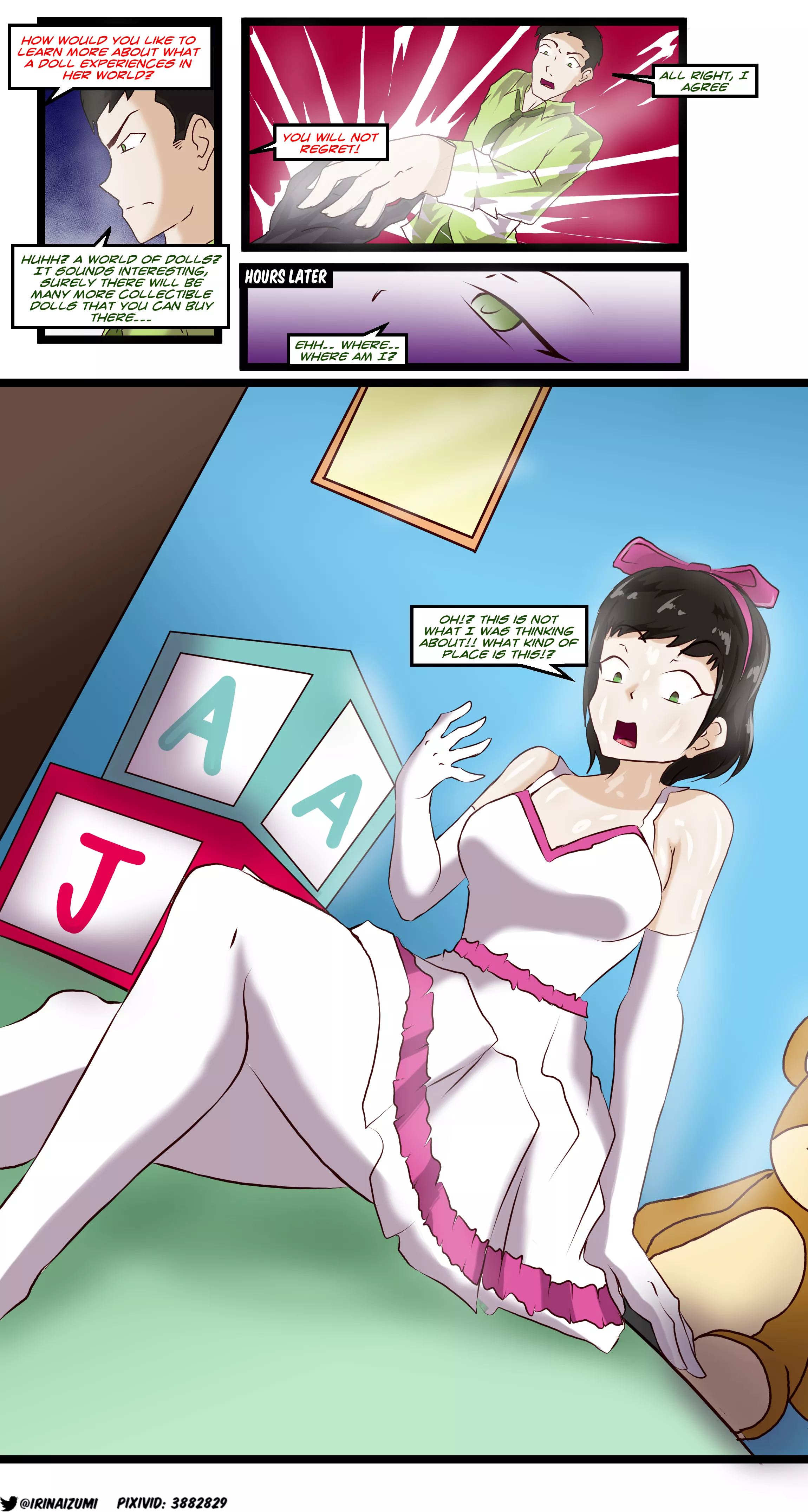 Dude takes away girl's doll and as a consequence he is turned into a doll to replace the doll he stole posted by LoudContract2700