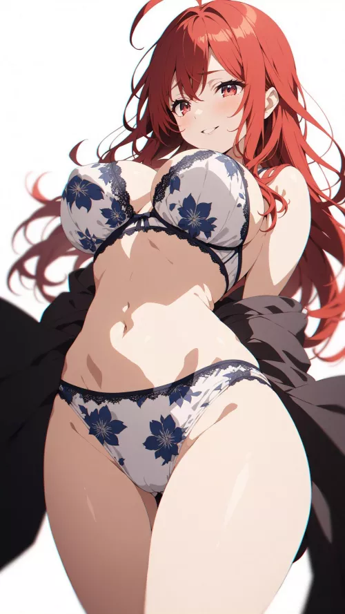 Flowery White Swimsuit  by CheetahSperm18