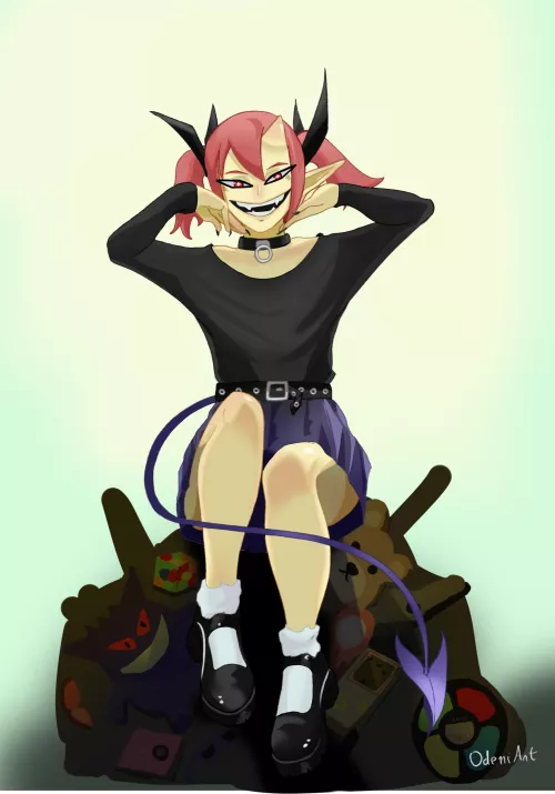 Lily, the little goth demon obsessed with objects by DeniNeto