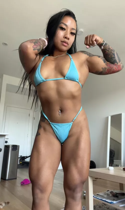 Big biceps, small bikini ;)  by fitbadbitchasianxxx