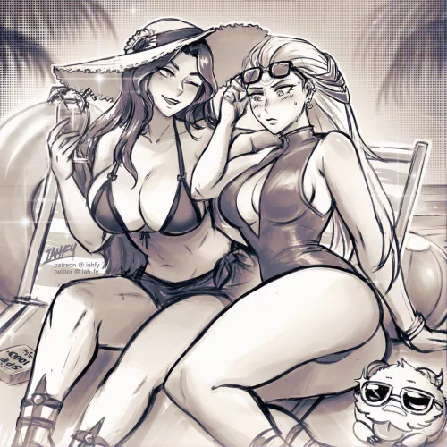 Leona and Diana at the Beach. (iah_fy) by Short-Ad224