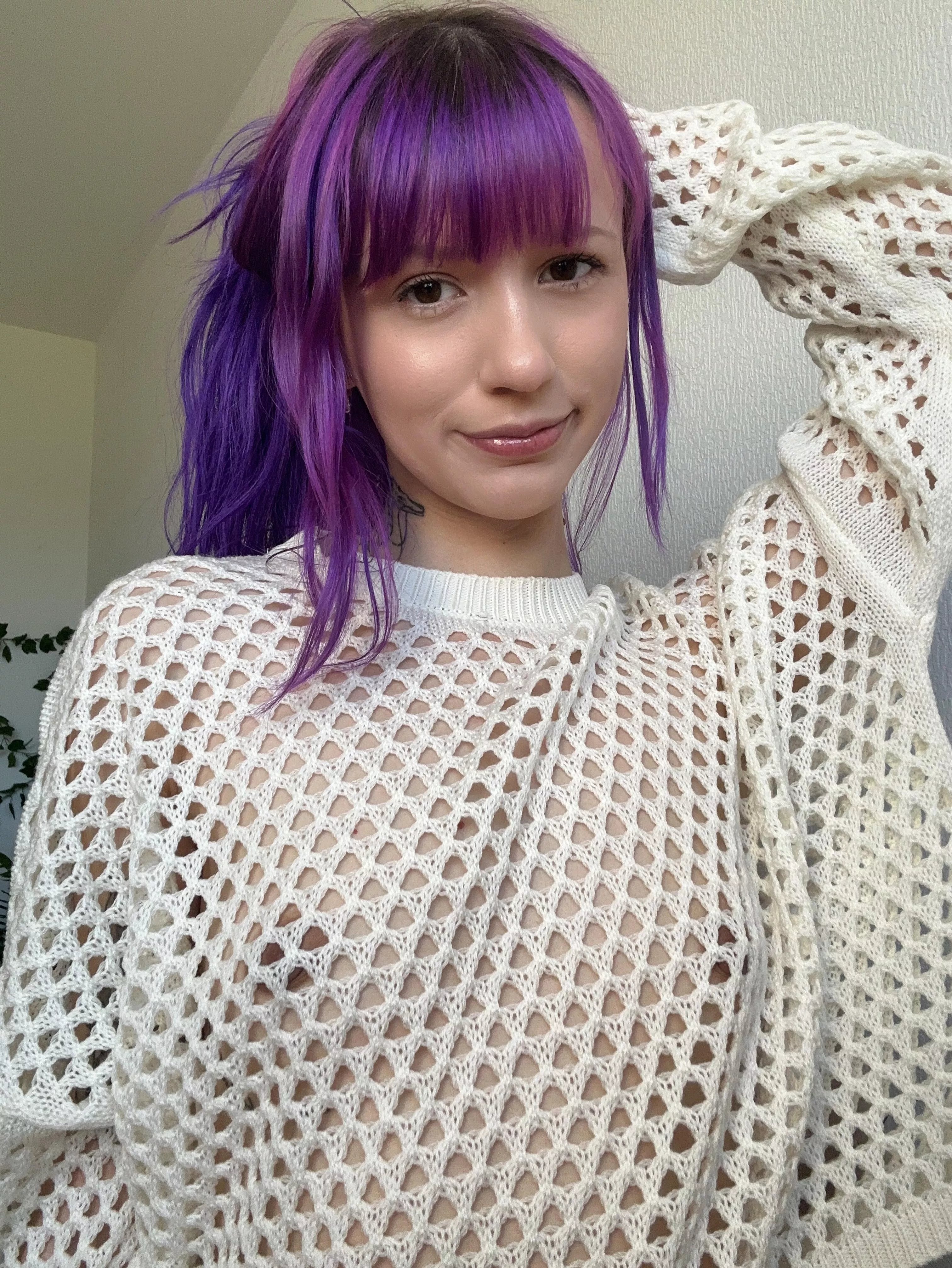 this neon girl smiles for you posted by purrplesun