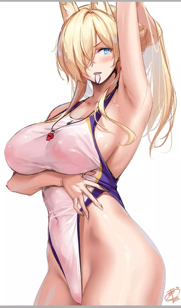 Kanna tying up her hair (Okitakung) [Blue Archive] posted by llamanatee