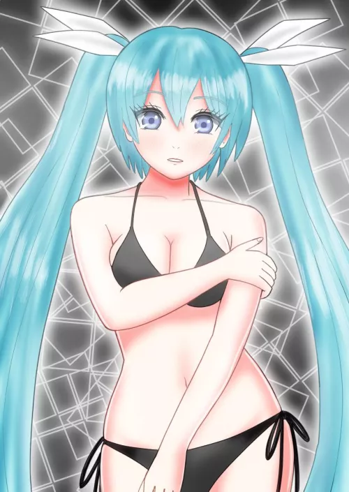 Mikus black bikini by AnimeChan39