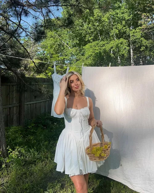 Simple Ivory sundress by BunnyyFunnyy