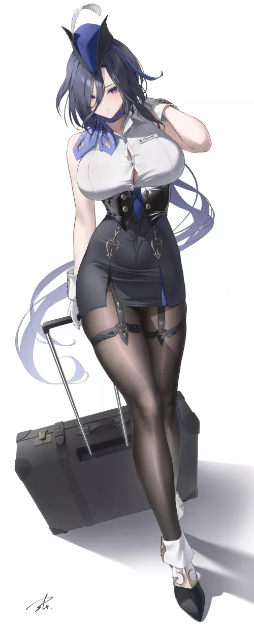 Flight Attendant Clorinde [Genshin Impact] by CheetahSperm18