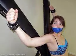 Cuffed in her bra posted by Icantthinkofaname567