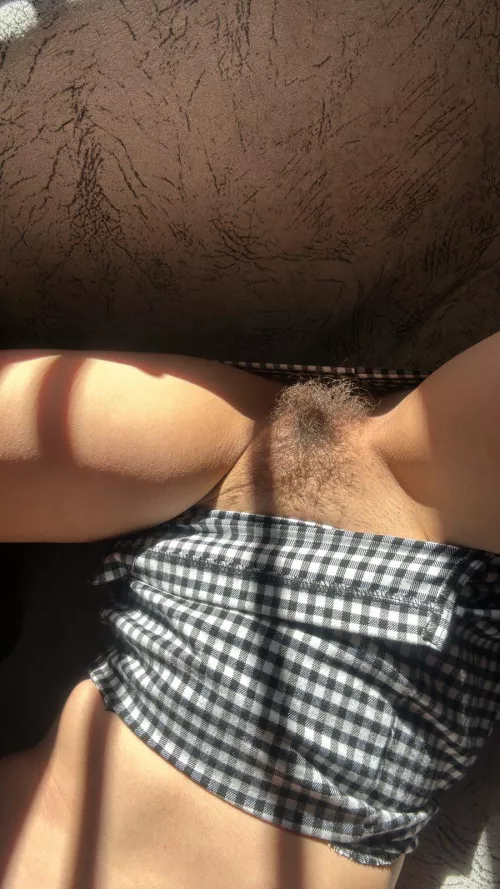 Oops i accidentally slide off the couch & my skirt rode up by lickedyslit