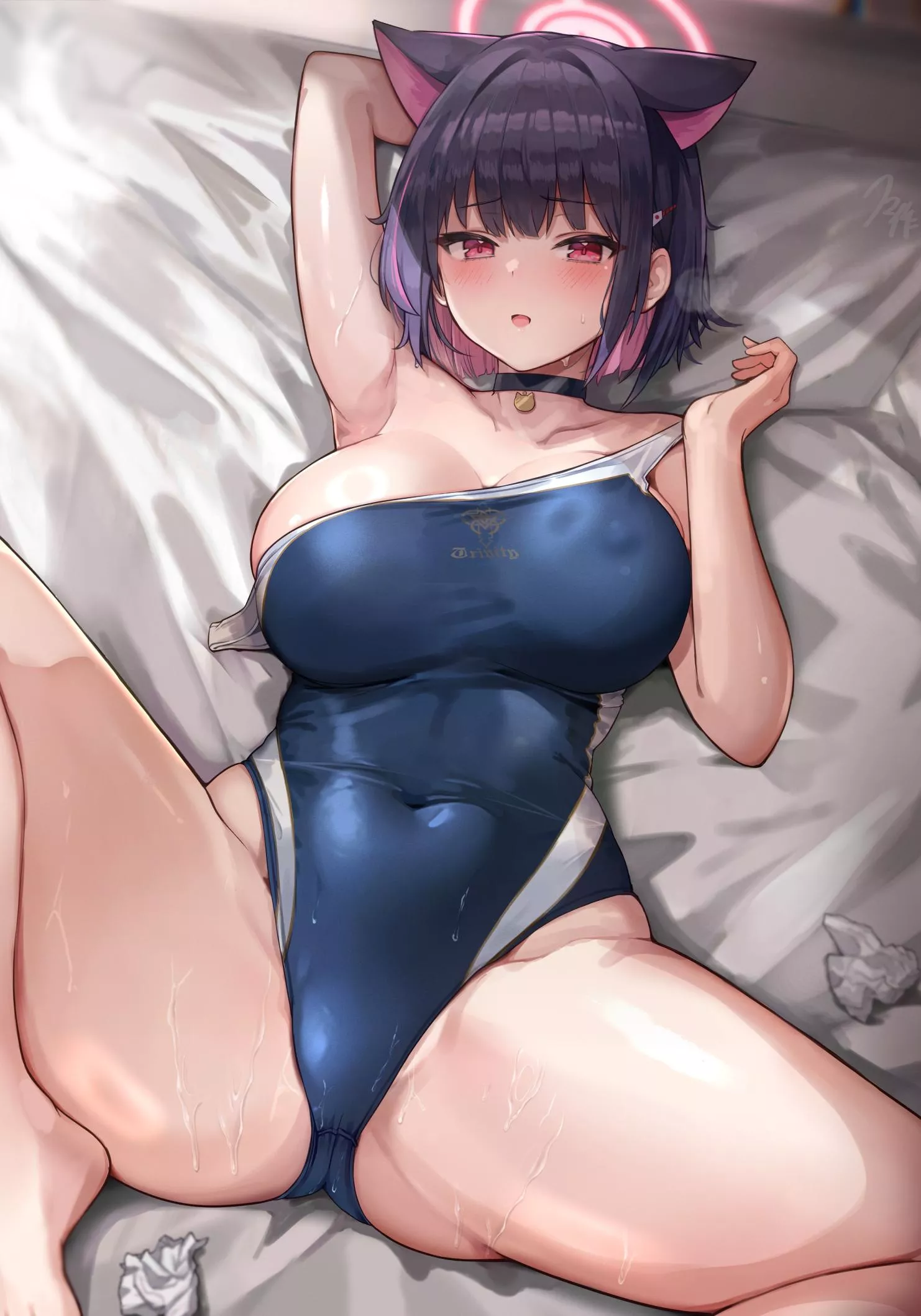 Competition Swimsuit Kazua (kihou no gotoku dmc) [Blue Archive] posted by llamanatee