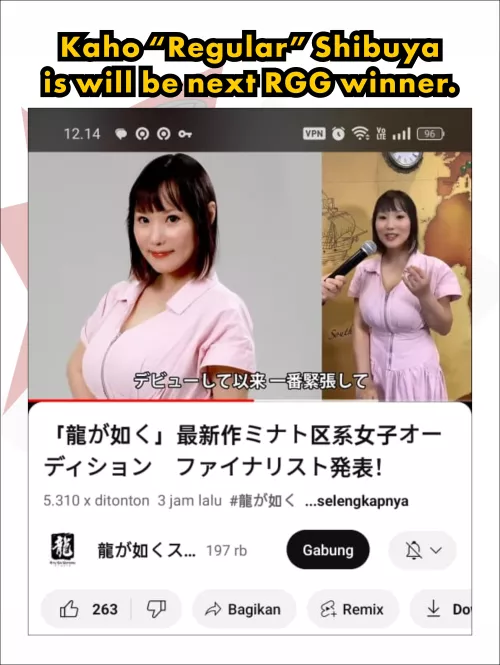 Kaho in RGG. Hope she win. by kevindante6