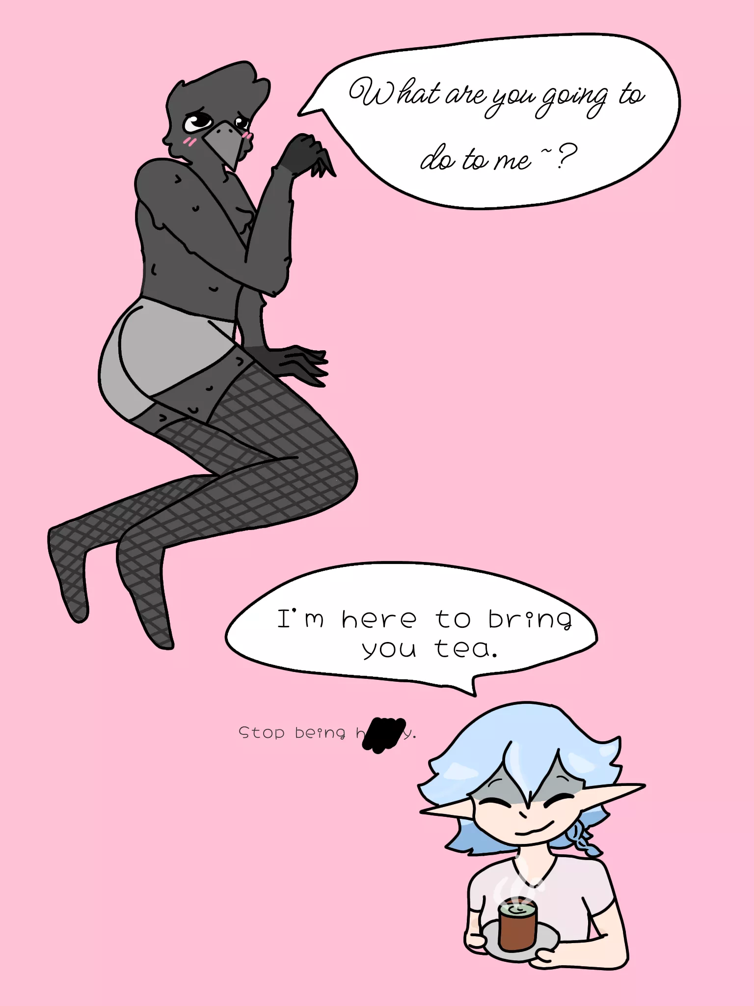 Posting here just in case. My Kenku Bard and their friend posted by IndigoRaven0