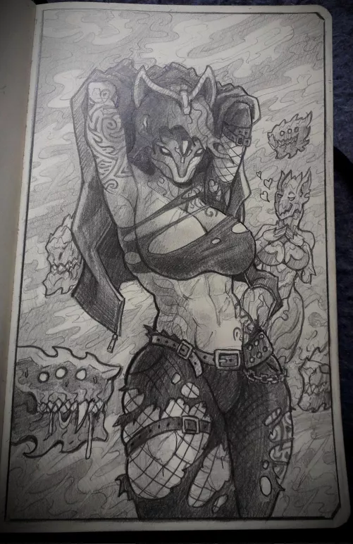 [Valkyr OC + Voruna] Don't Stare, Or Else (F4derati0n) by Darthmufin