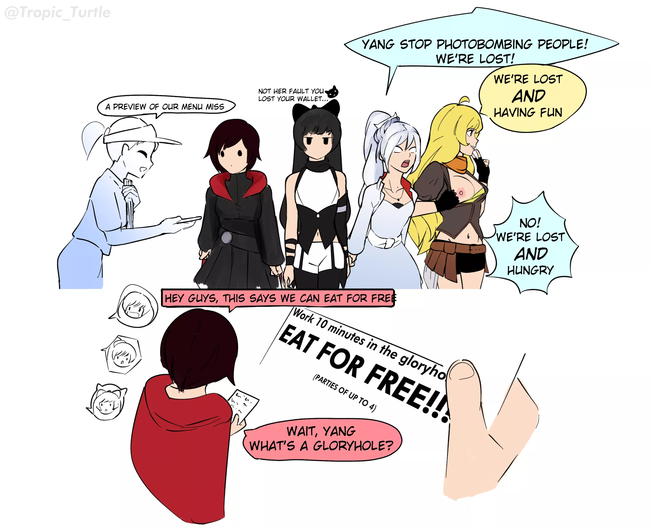 Write your best fic, which RWBY member takes one for the team? posted by TropicalWhale