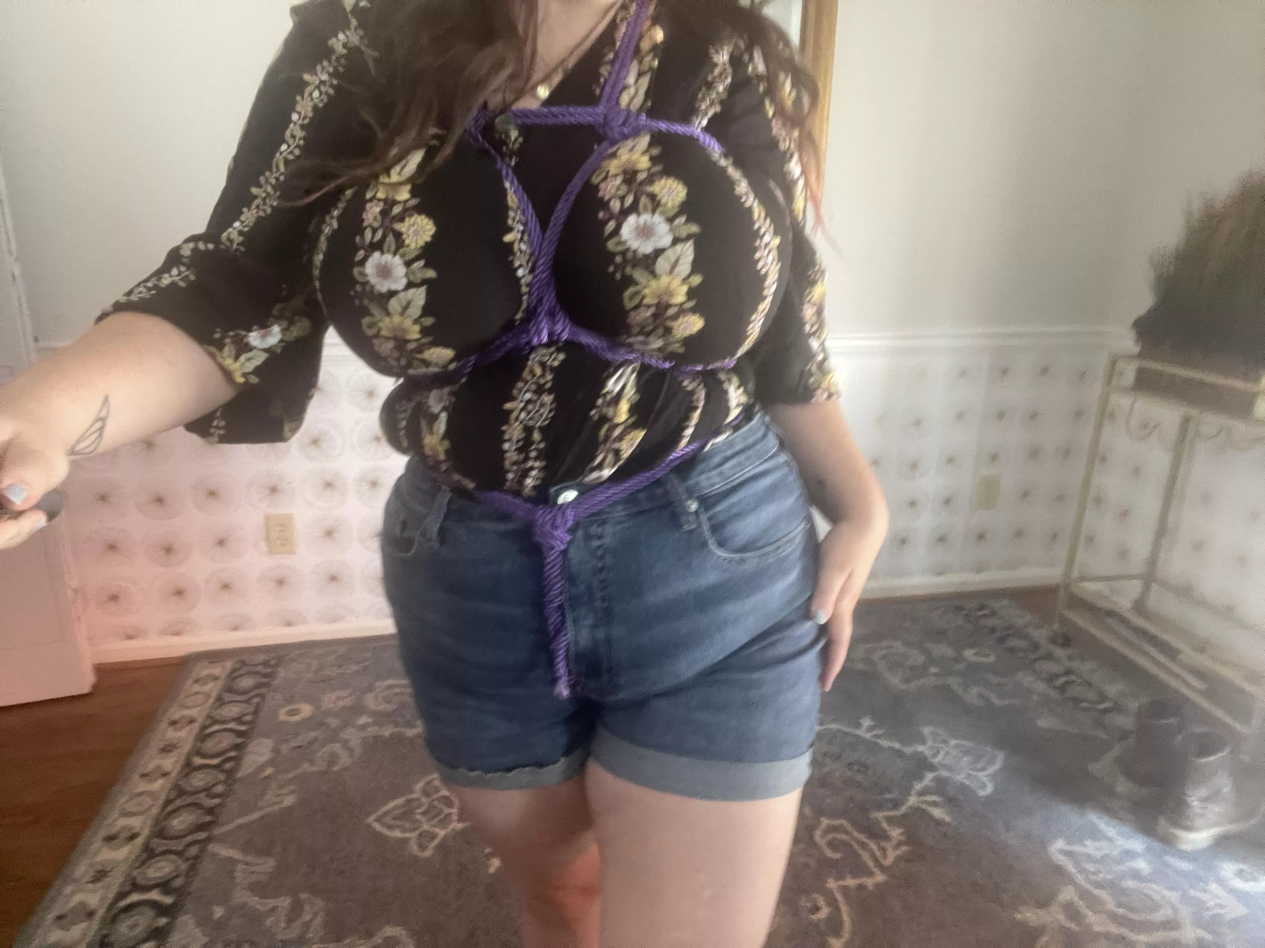 Chest harness with a waist/crotch rope added on posted by kittentwo