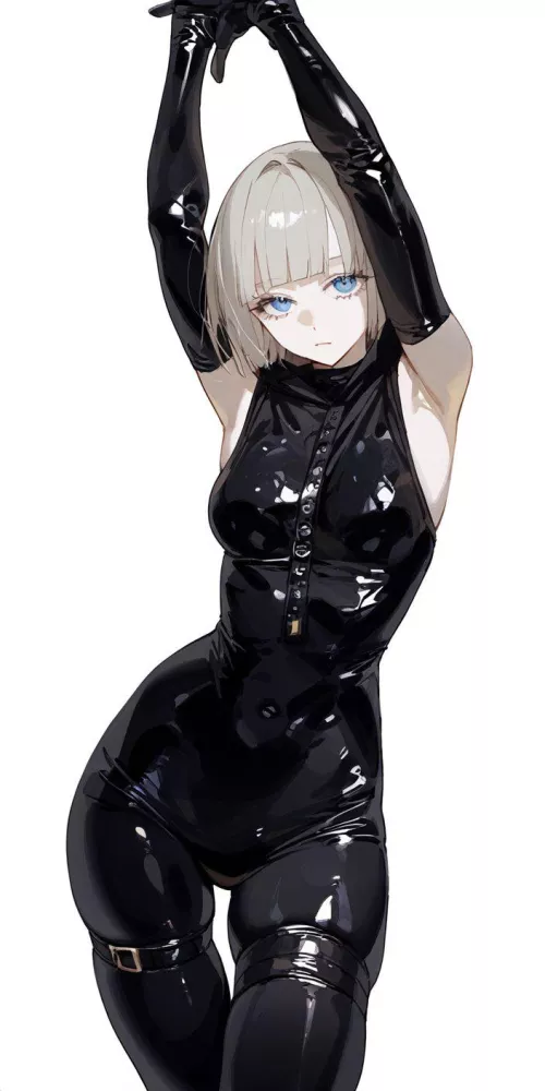 Rubber Bodysuit & Gloves  by CheetahSperm18