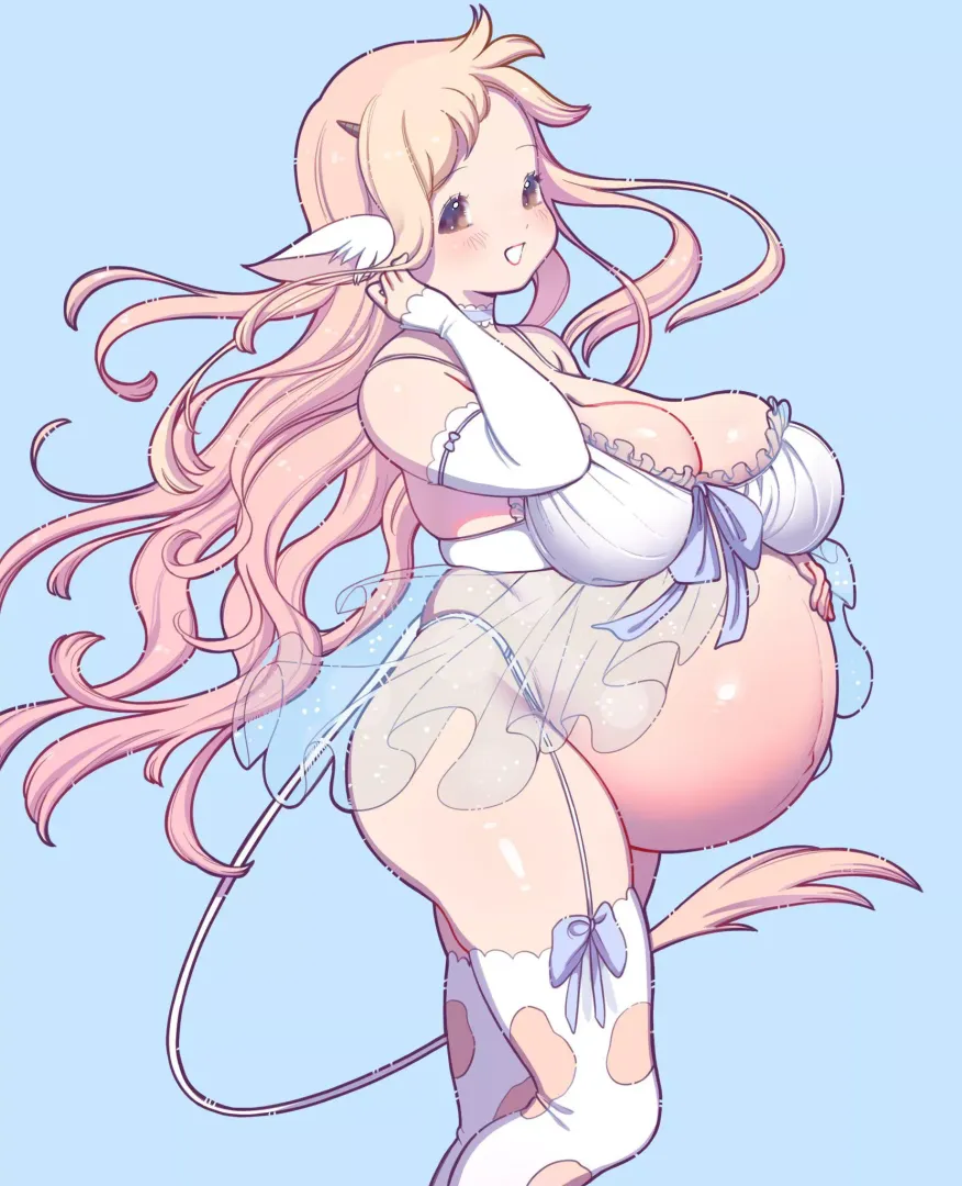 Small cow, Beeg preggo by HeavyLancerthe8th