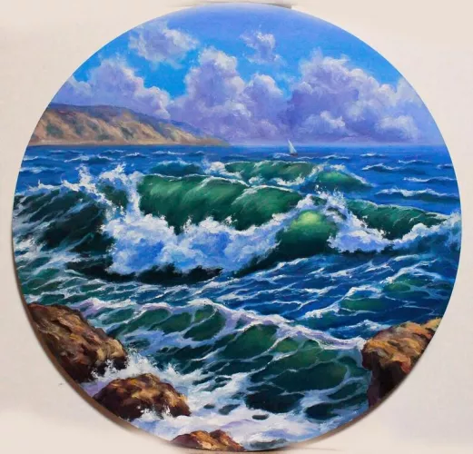 Black sea. My oil painting on hardboard. by PrusRuslan