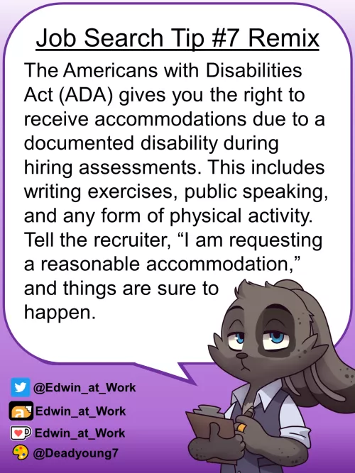 Job Search Tip: Right To Request Accommodation (includes client horror story 🙀) by Edwin_at_work