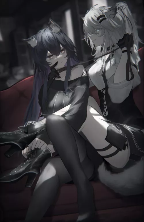 Texas & Lappland [Arknights] by CheetahSperm18