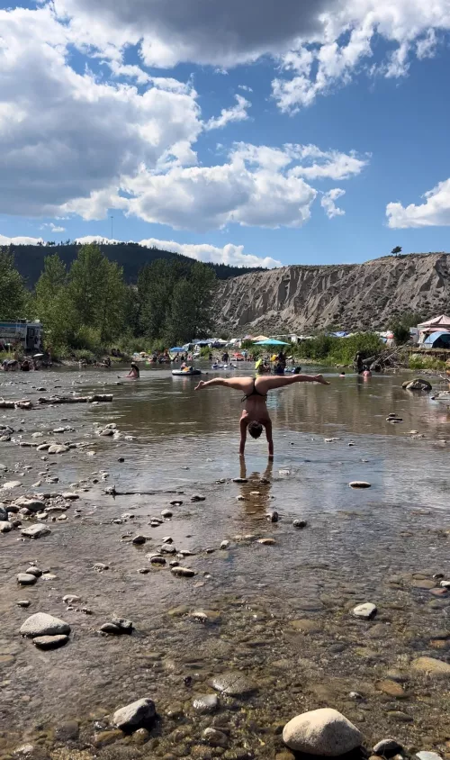 Love being topless at the river by Bendybarista