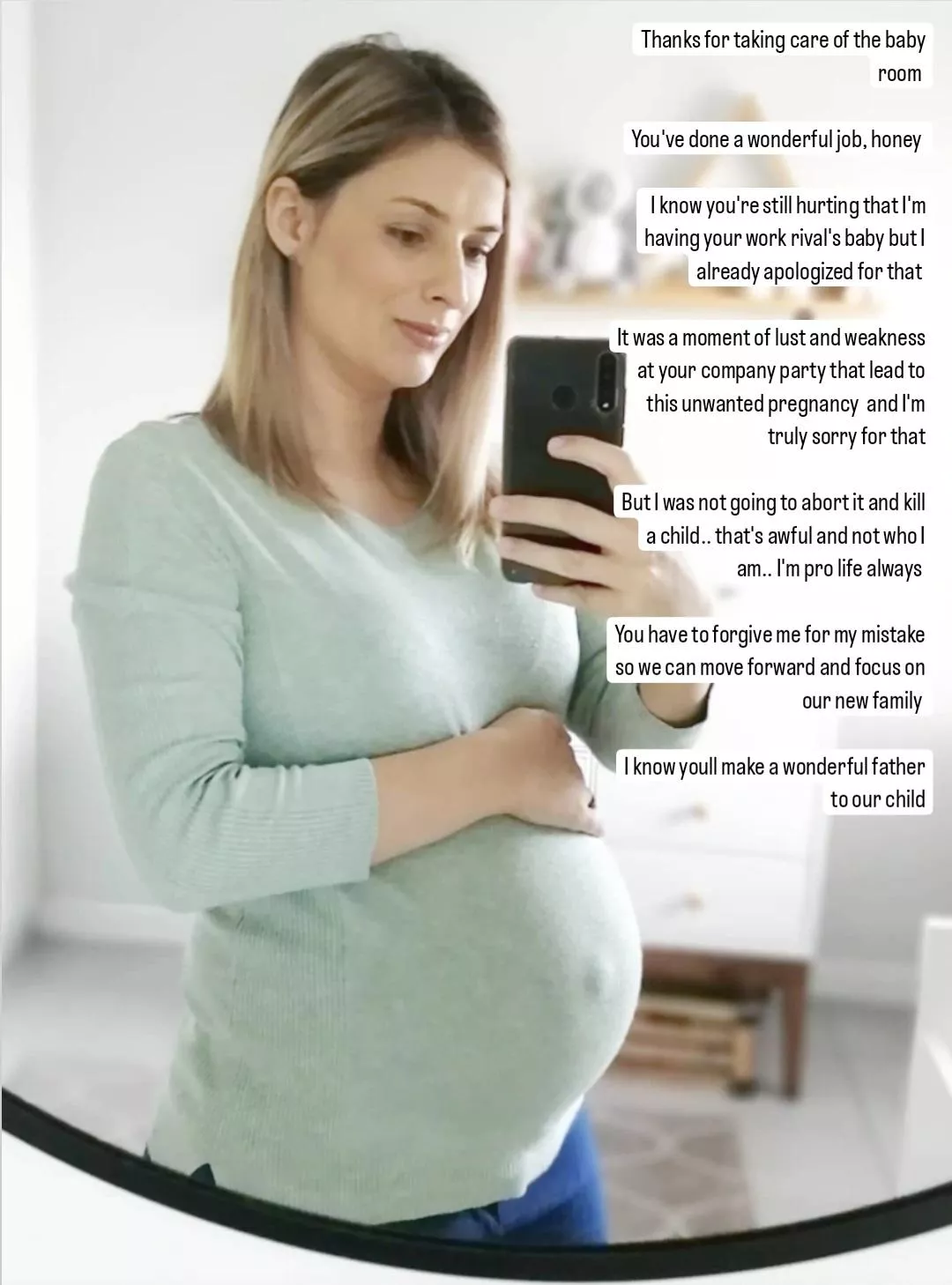 Your wife is having your work rival's baby  posted by Captionsforever