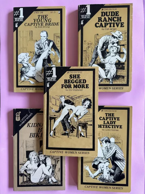 5 paperback sleaze titles from the Captive Women series published between 78’ - 82’ by BlackCactusBooks_Art