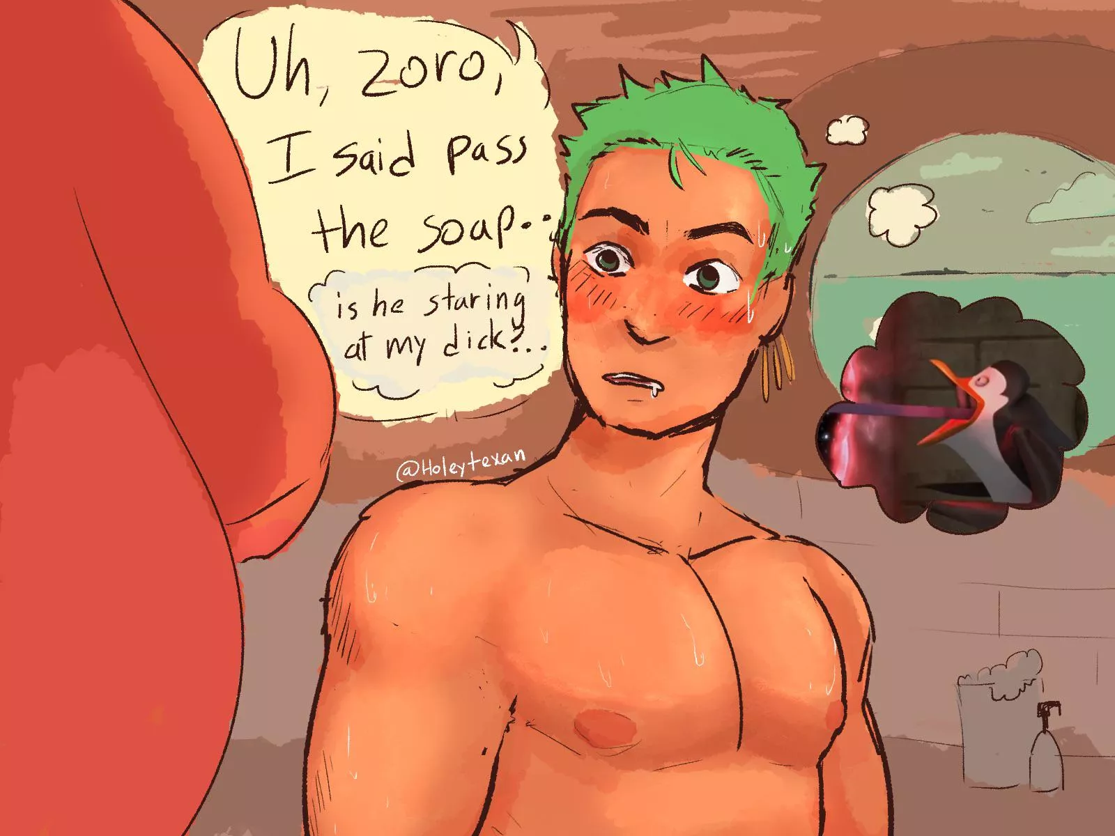 They only shower when it’s with together for some reason  posted by Holeytexan