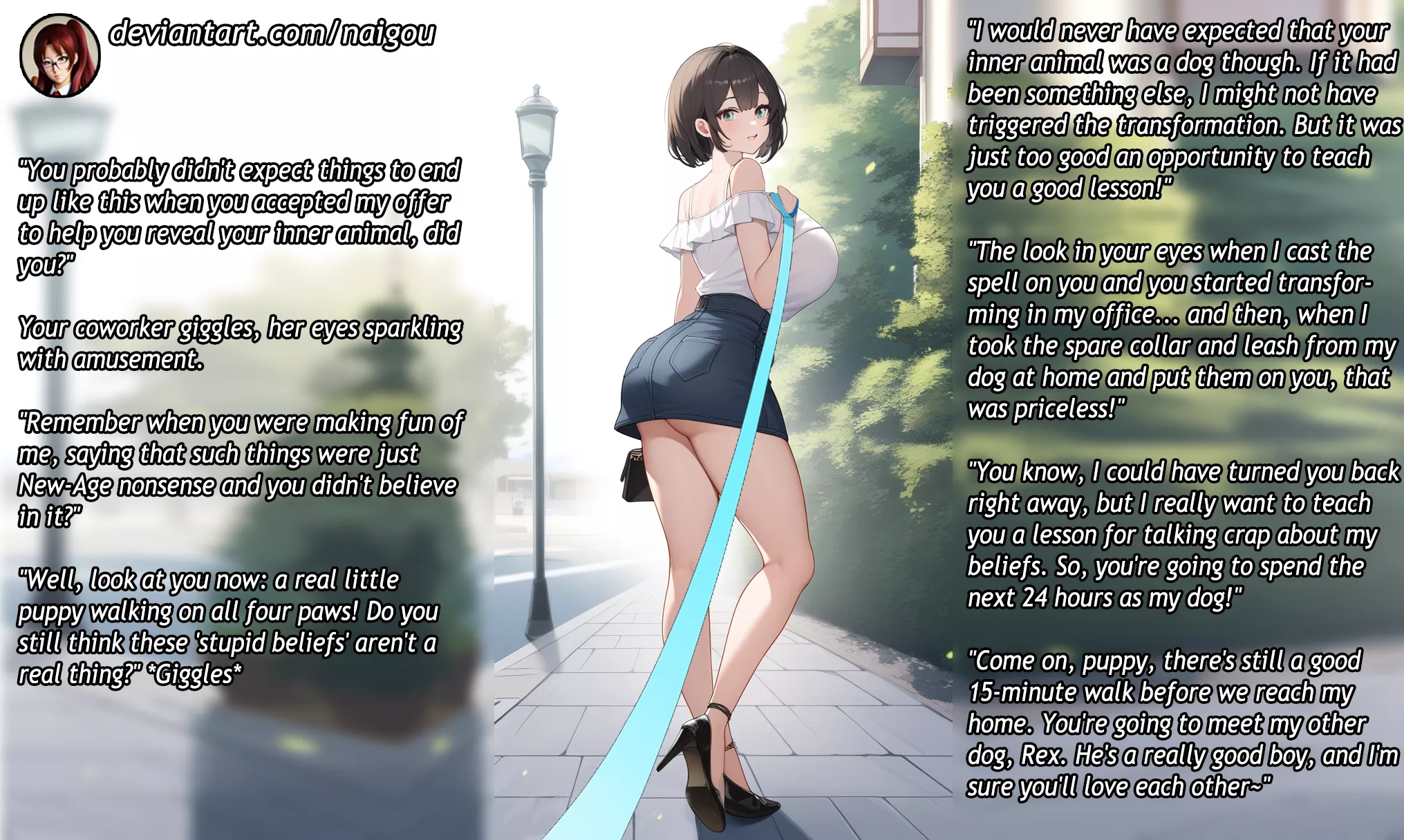 Turned into your coworker's dog Part1 [femdom][transformation][dog TF][forced petplay][coworker] posted by Nalgou