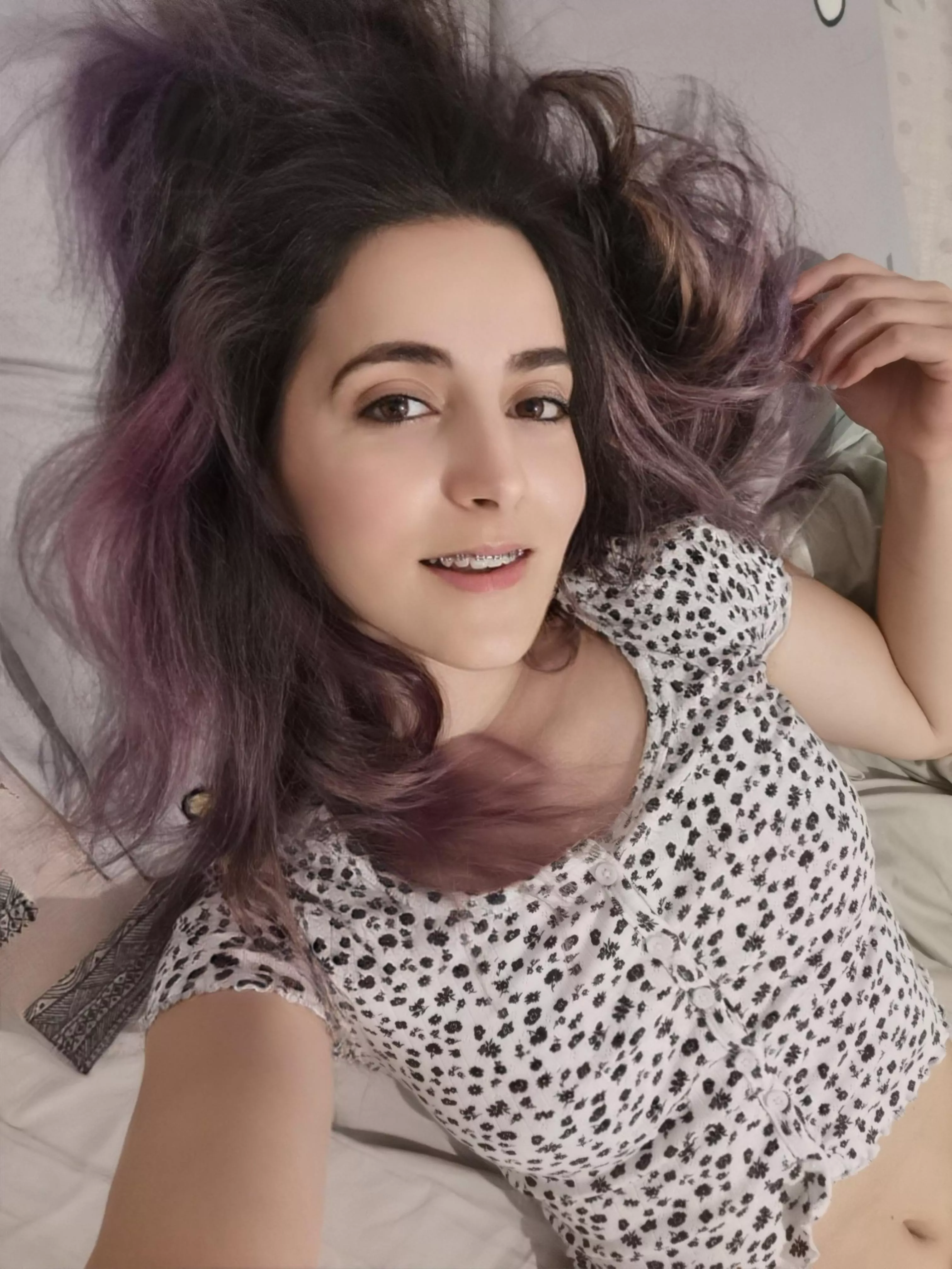 Again with some purple in my hair, how do I look  posted by miremi137